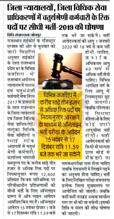 Rajasthan High Court Group D Exam Date 2020 